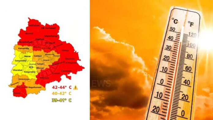 Heatwave conditions across Telangana with high temperatures expected in Hyderabad and several districts