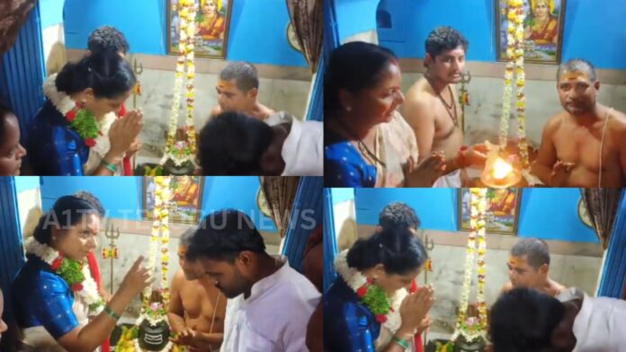 Kalvakuntla Kavitha visits Chilkur Balaji Temple in Ranga Reddy district