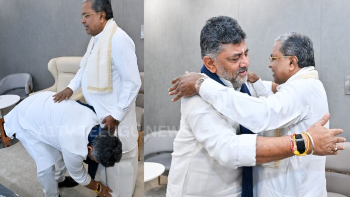 Karnataka CM Siddaramaiah and DK Shivakumar during a breakfast meeting amid leadership change speculation