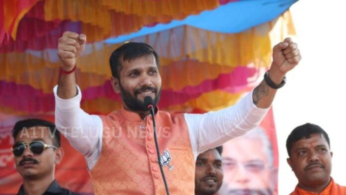 Ashok Dinda celebrating election victory after winning as MLA from Moyna constituency