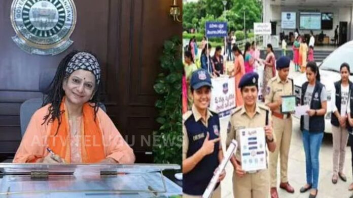 Telangana police She Teams and women safety units conducting surveillance and emergency response operations