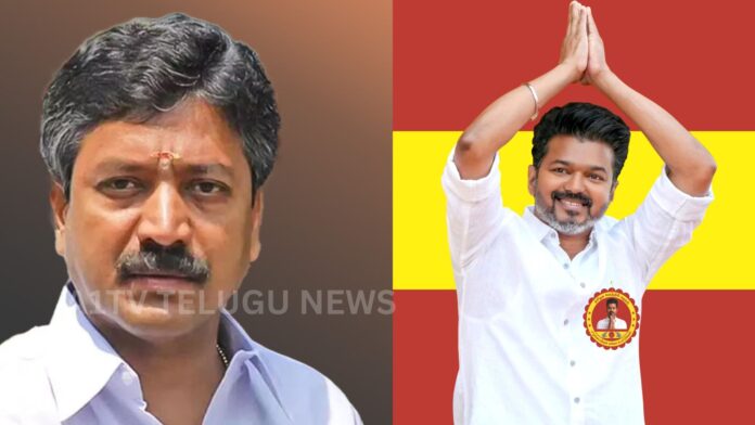AIADMK party leaders announcing resignation and support for CM Vijay’s TVK in Tamil Nadu political shift