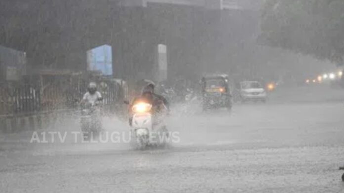 Rain clouds over Andhra Pradesh and Telangana indicating thunderstorms and rainfall due to low pressure system