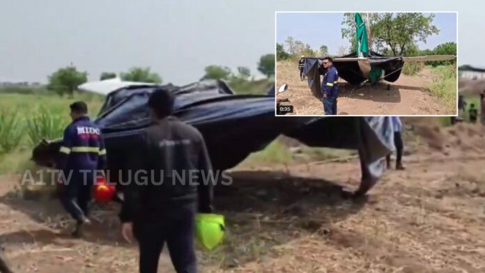 Training aircraft safely landed in a sugarcane field after engine failure in Maharashtra