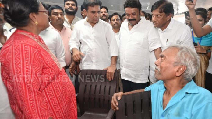 KTR inspecting TIMS hospital construction works in Hyderabad with advanced healthcare infrastructure