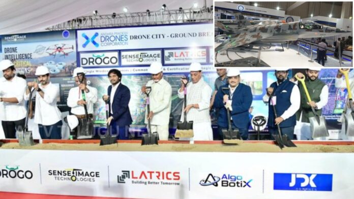 Foundation stone ceremony for the AMCA fighter aircraft project in Puttaparthi attended by Chandrababu Naidu and Rajnath Singh
