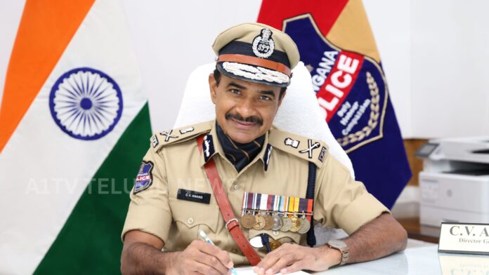 Telangana DGP CV Anand addressing a public event on friendly policing and law enforcement reforms