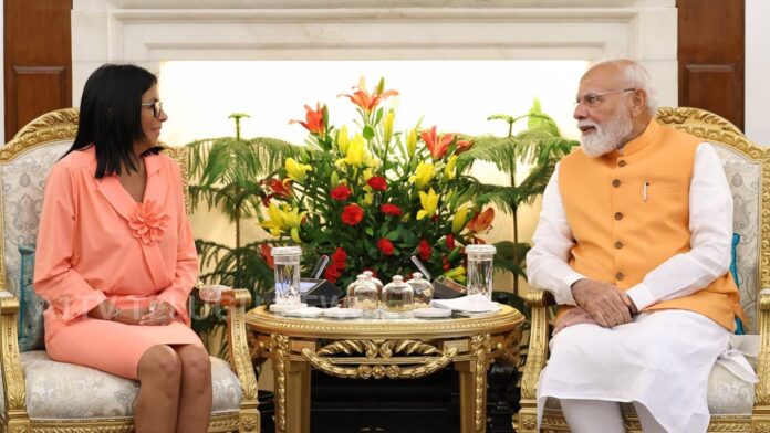 delcy rodríguez meeting indian prime minister narendra modi in new delhi