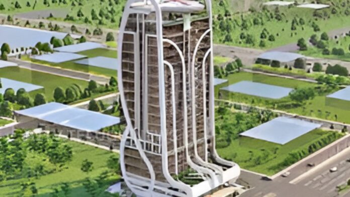 apcob iconic headquarters building project in amaravati with helipad