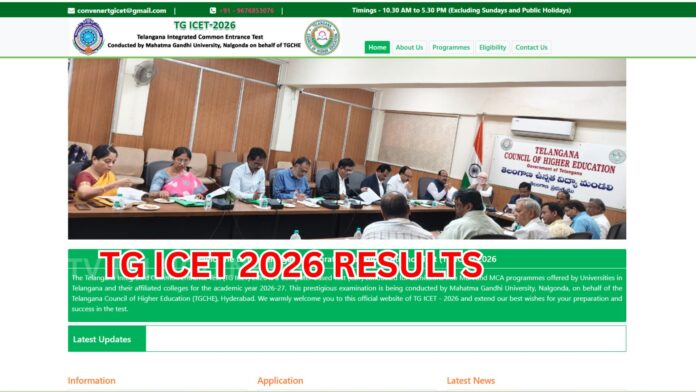 TG ICET 2026 results announced by Telangana Higher Education Council in Hyderabad