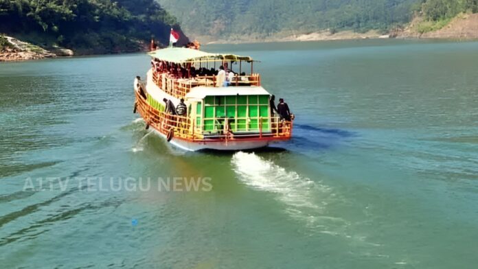 tourist boat stranded in godavari river during papikondalu tour rescue operation