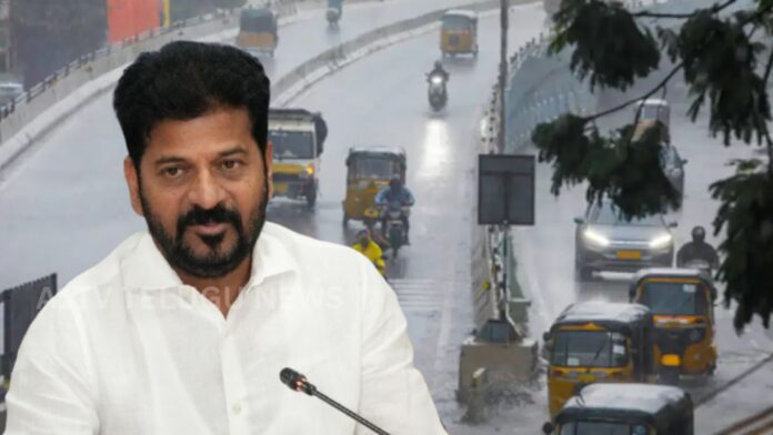 cm revanth reddy reviews heavy rain situation and issues high alert in hyderabad