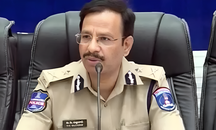 hyderabad cp sajjanar inspecting security arrangements at nampally exhibition ground fish prasadam event