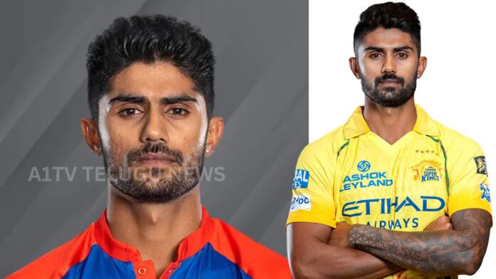 CSK batter Aman Khan celebrates his 34-ball century in the Pondicherry Premier League