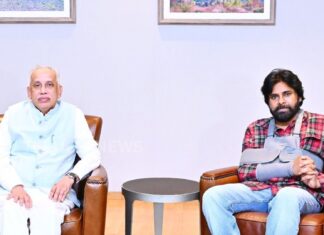 AP Governor Justice Abdul Nazeer meeting Deputy CM Pawan Kalyan at his Hyderabad residence