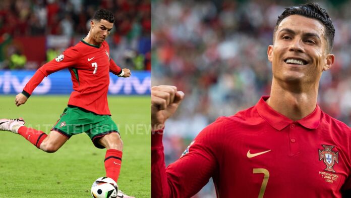 cristiano ronaldo celebrates historic world cup knockout goal for portugal