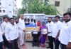 Siddipet | వ్యాపారులకు హరీశ్ రావు భరోసా.. 91 టీ స్టాల్స్ పంపిణీ harish rao distributing tea stalls and inaugurating cctv cameras in siddipet