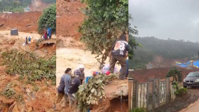 landslide at tunnel construction site in wayanad kerala trapping workers