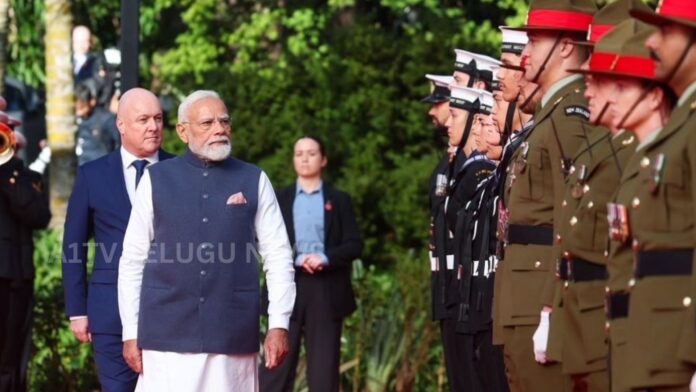 prime minister narendra modi at sporting showcase event in auckland with christopher luxon