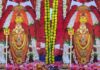sircilla handloom artisan presents matchbox silk saree to bhramaramba temple