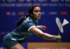 PV Sindhu playing against Chen Yufei in China Open badminton tournament