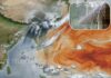 Cloudy sky with rain over Andhra Pradesh and Telangana during monsoon