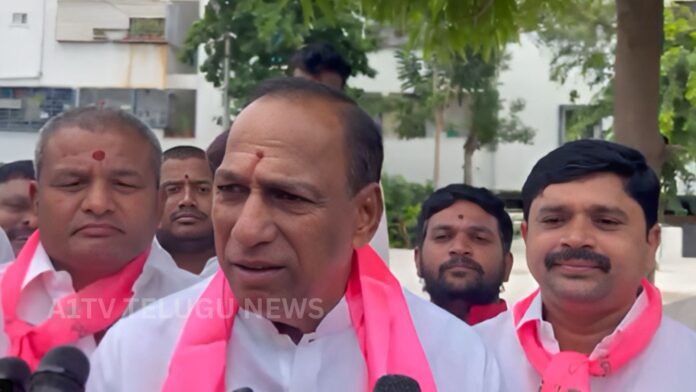 BRS MLA Malla Reddy speaking to media during KTR birthday celebrations