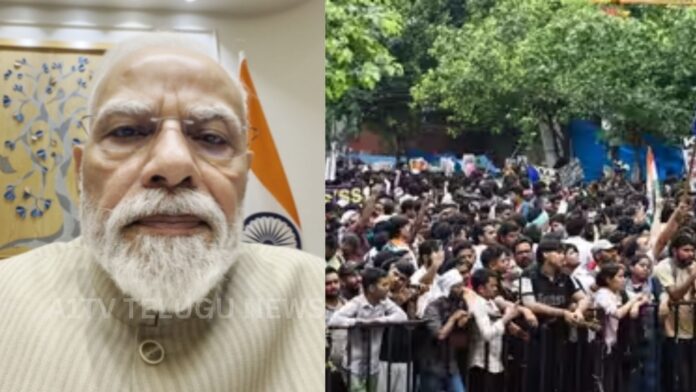 Prime Minister Narendra Modi addressing the nation on exam paper leak reforms