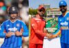 Shreyas Iyer celebrates India's T20 victory over Zimbabwe