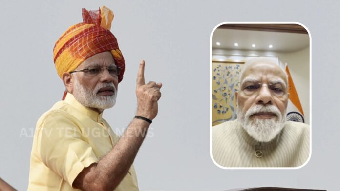 Prime Minister Narendra Modi recording a selfie video for Instagram