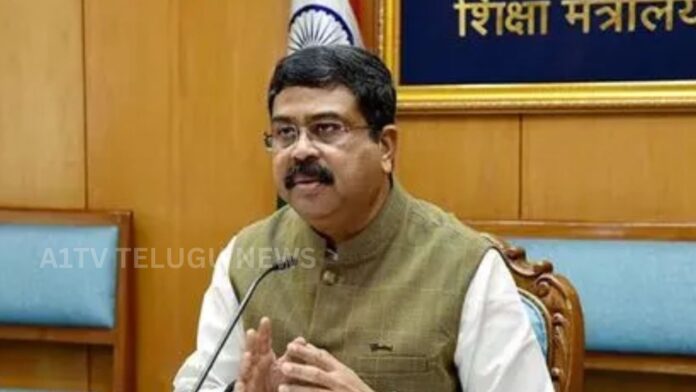 Dharmendra Pradhan addressing media amid NEET paper leak controversy