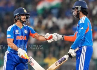 Ishan Kishan and Tilak Varma batting against Zimbabwe in the second T20I