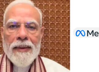 Meta logo with Facebook and Prime Minister Narendra Modi