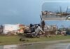 Tornado damage and fallen trees in Wisconsin after severe storm