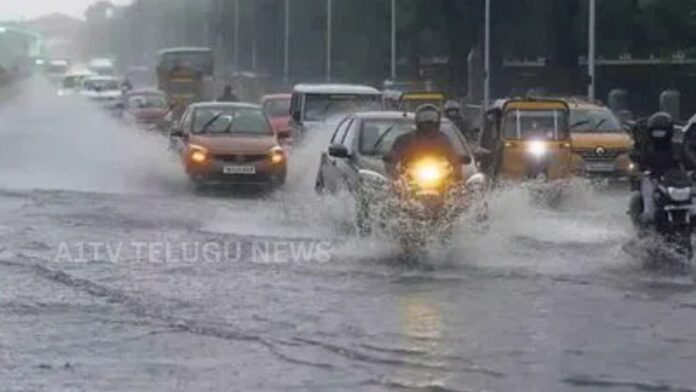 Dark rain clouds over Hyderabad as heavy rainfall begins
