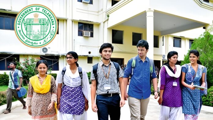 Students participating in Telangana engineering admission counselling