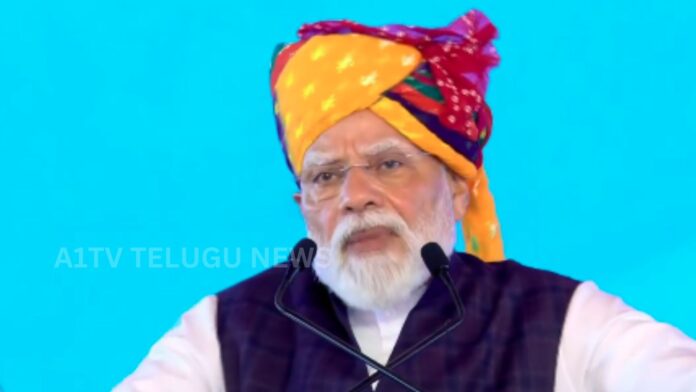 Prime Minister Narendra Modi addressing a public event in Chandigarh