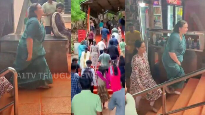 Anna Lezhneva walking through Alipiri steps on her way to Tirumala
