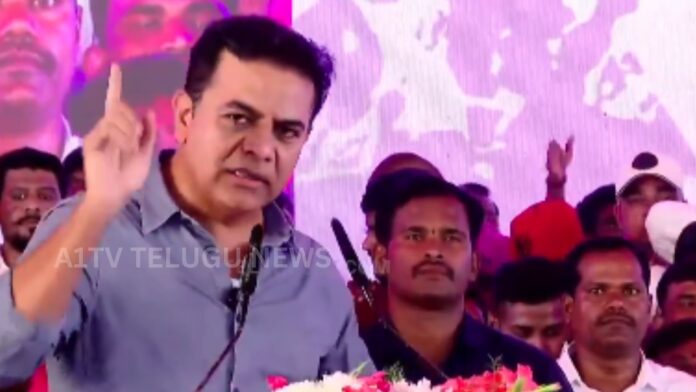 BRS working president KTR addressing a youth gathering in Telangana
