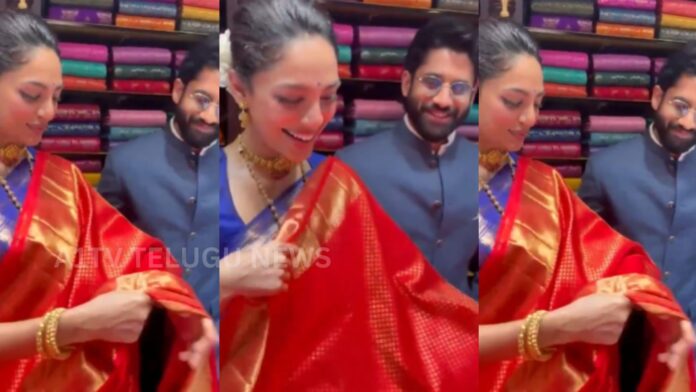 Naga Chaitanya and Sobhita Dhulipala inaugurating RS Brothers showroom in Boduppal