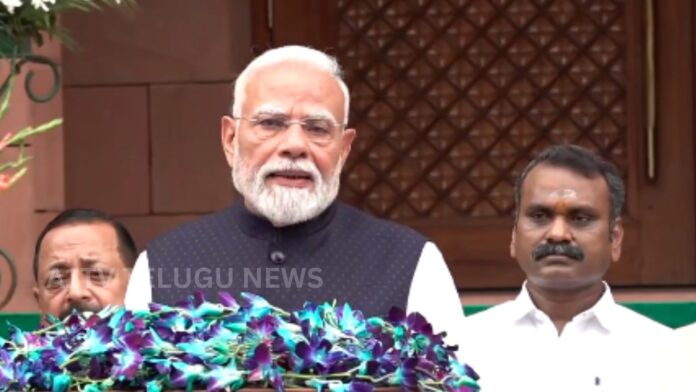 Prime Minister Narendra Modi addressing the media before Parliament session