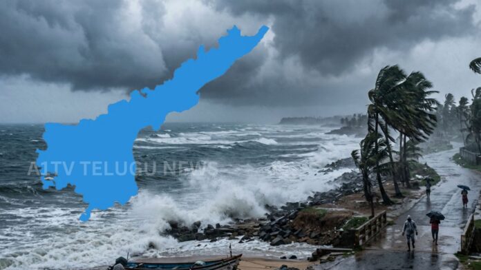 Heavy rain clouds over Andhra Pradesh during monsoon season
