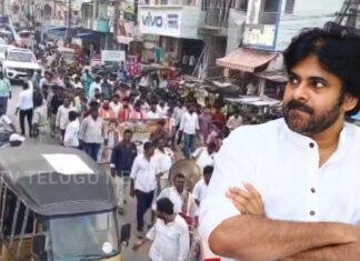 Janasena | పవన్ కళ్యాణ్ ఆరోగ్యం కోసం జనసేన మహా పాదయాత్ర Janasena leaders participating in a padayatra to Jonnawada Kamakshi Thayi Temple