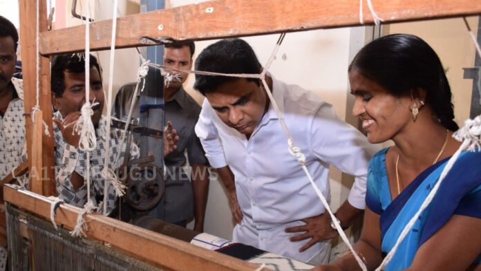 KTR greets weavers on National Handloom Day and highlights BRS welfare schemes for handloom workers.
